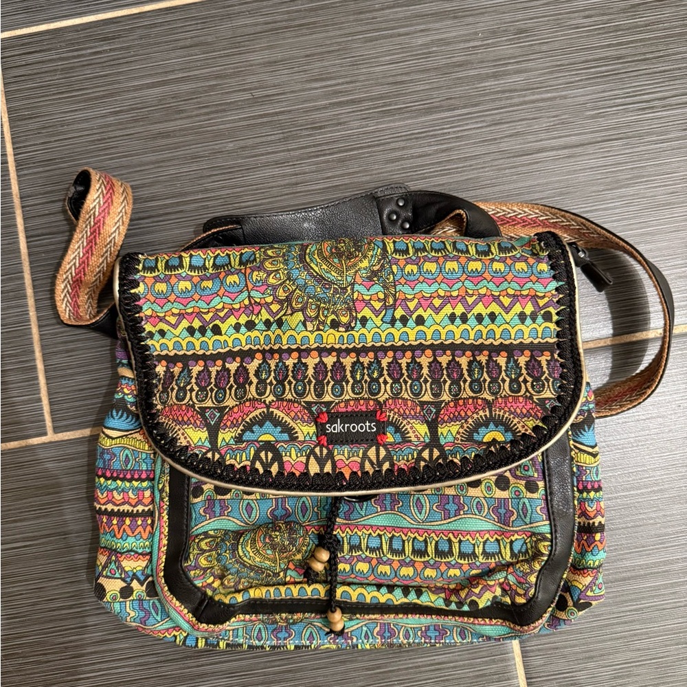 Sakroots Vibrant Patterned Crossbody Bag